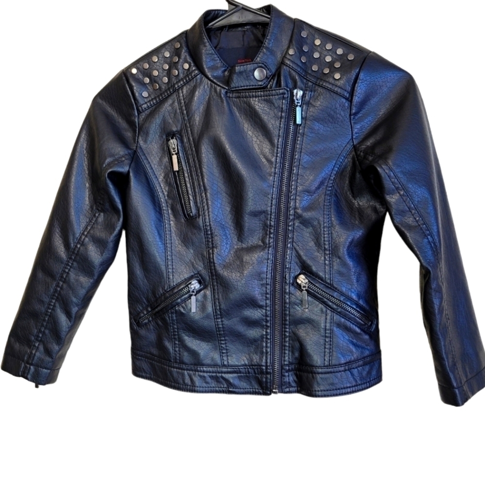Yoki Girls Black Moto Jacket SZ Med 5-6